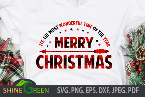 Merry Christmas Plaid, Arrow with Quote