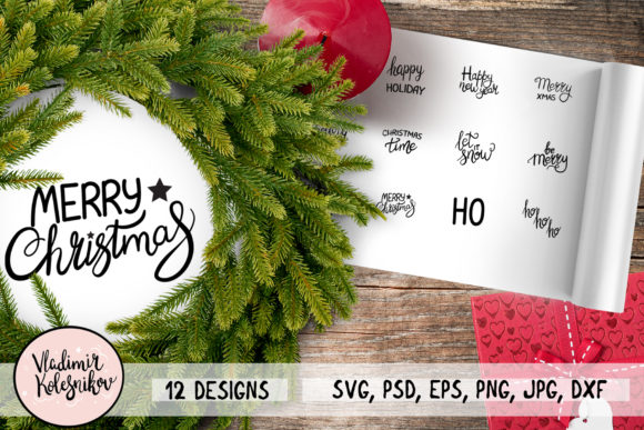 Merry Christmas Quote Set: Graphics and Crafts for Creative Publishing