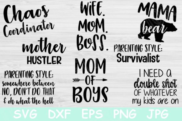 Mom Quotes Svg File Bundle: Graphics for Crafts